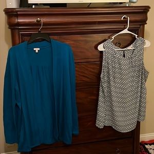 Set of cardigan and shell from Talbots size XL